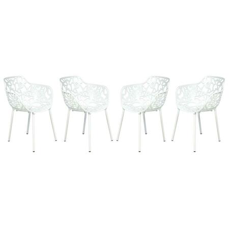 KD AMERICANA 31.5 x 24.5 x 21.5 in. Modern Devon Aluminum Chair, White, 4PK KD3036432